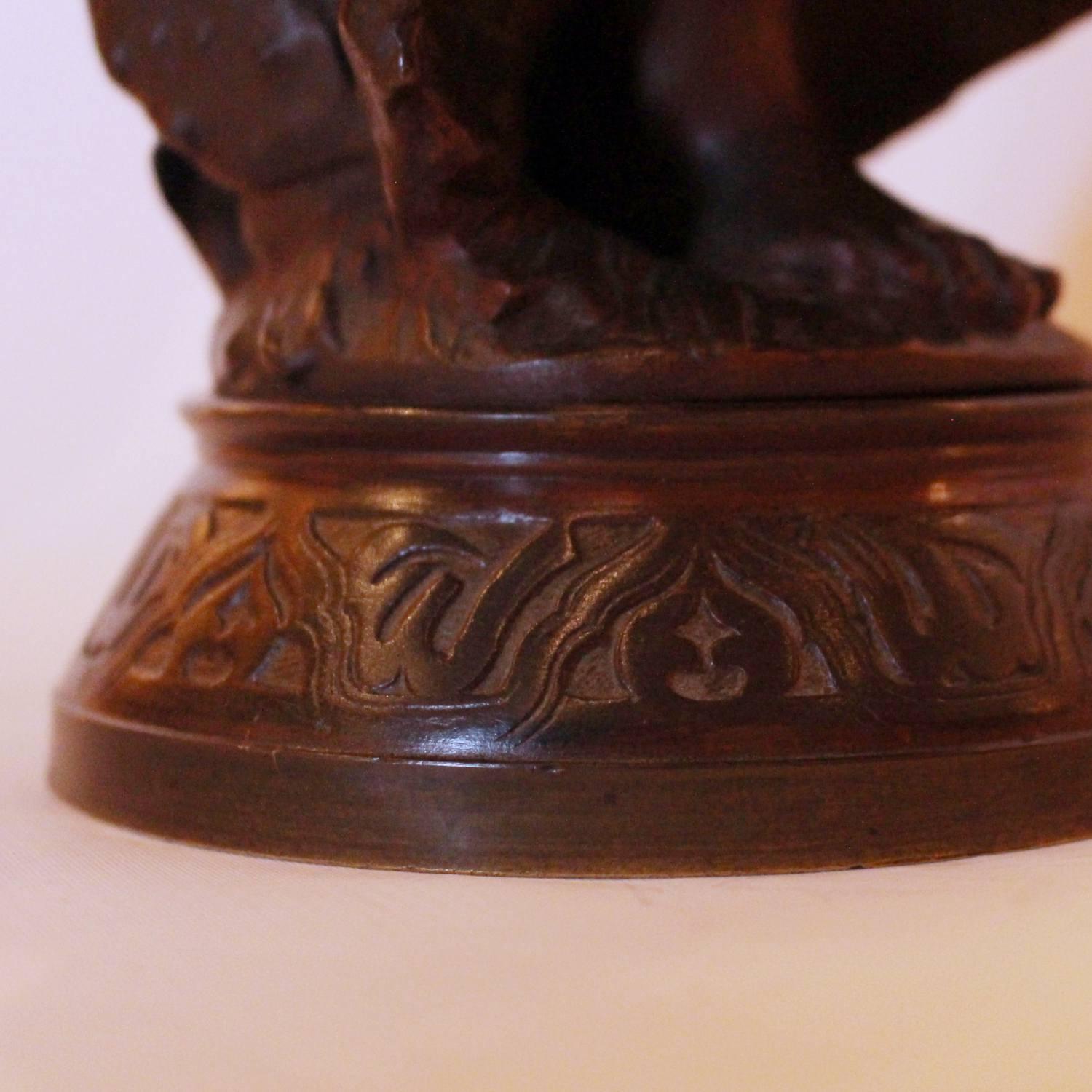 Bronze Sculpture by Auguste Moreau of a Loosely Clothed Lady, French, circa 1890 2
