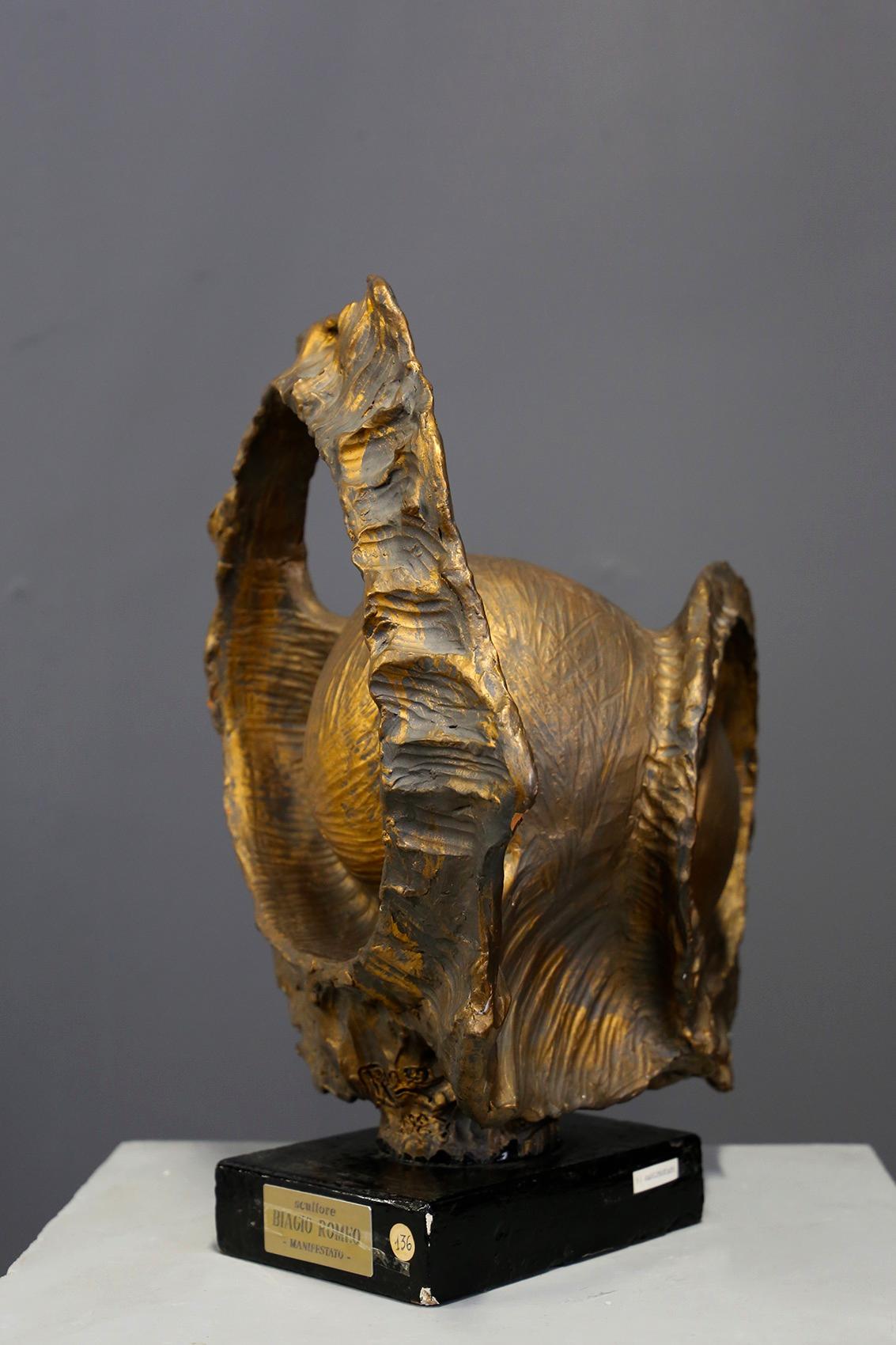 Fin du 20e siècle Sculpture en bronze de Biagio Romeo Métamorphose du poisson:: 1987 en vente