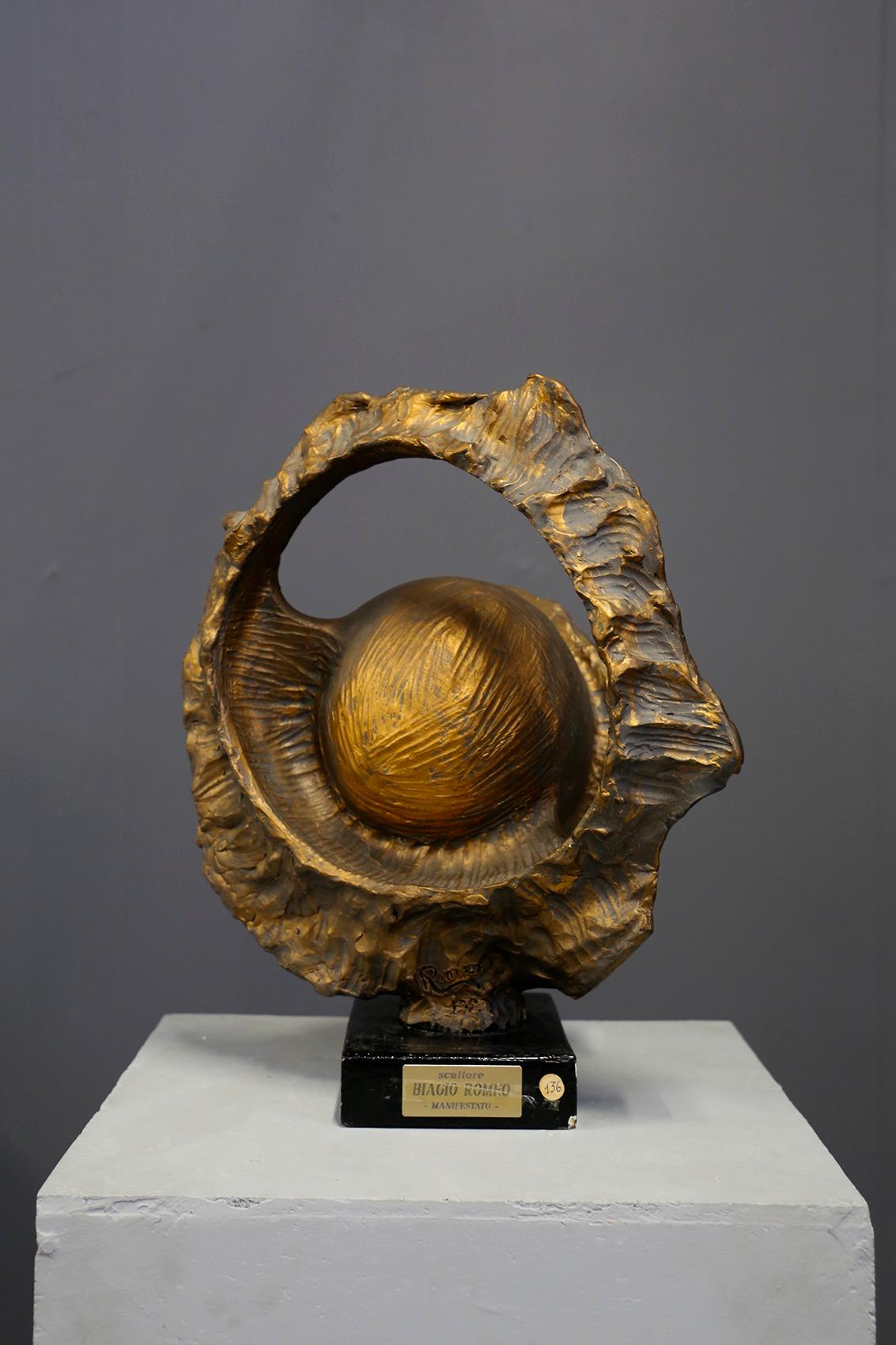 Bronze Sculpture en bronze de Biagio Romeo Métamorphose du poisson:: 1987 en vente