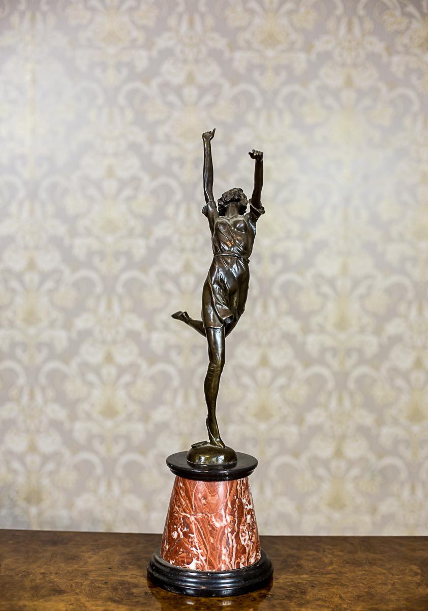 Art Deco Bronze Sculpture by Bruno Zach, “Dancing Woman”
