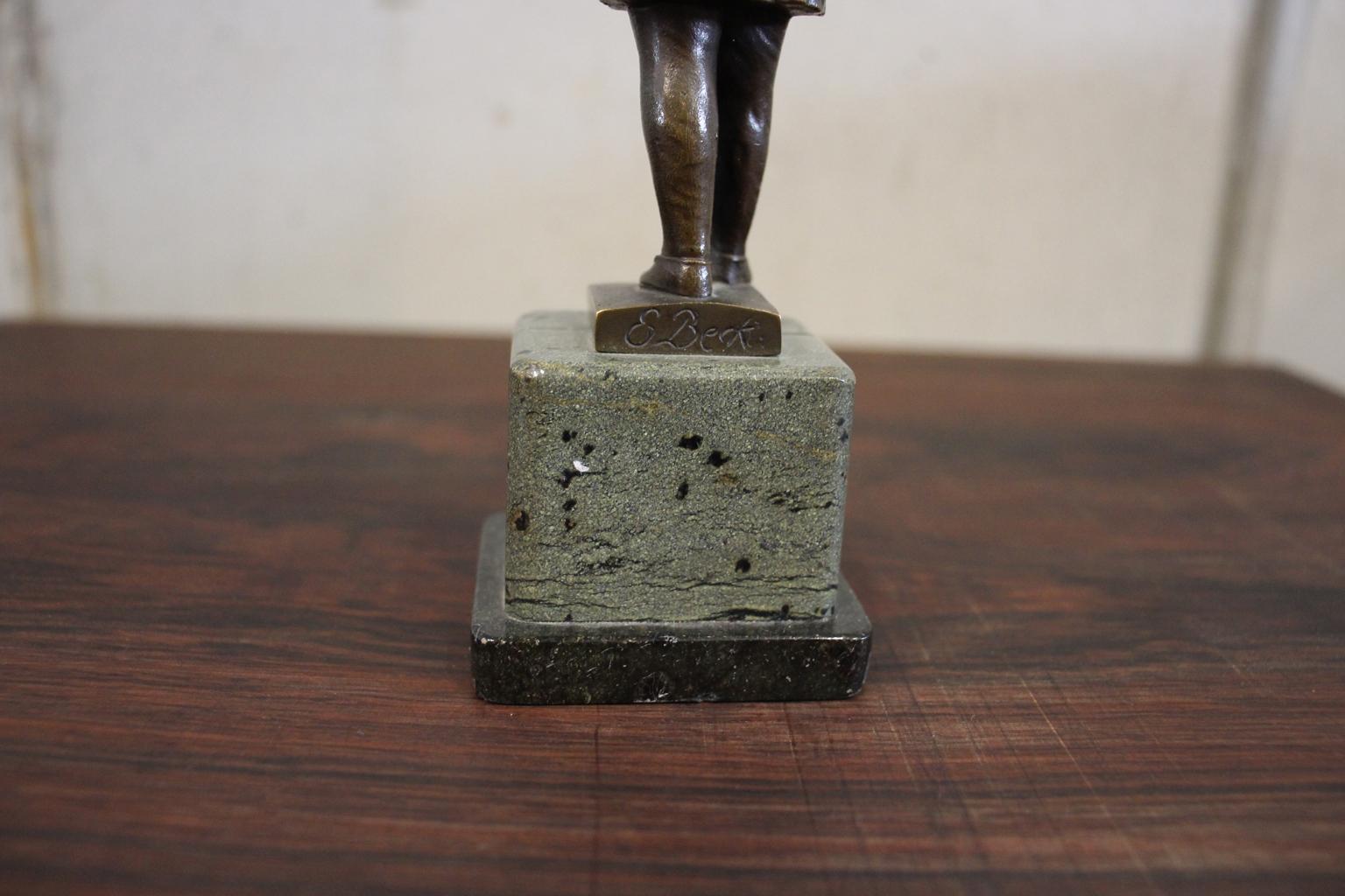 Bronze Sculpture by Ernst Beck "The Drinker" or Literary Figure of