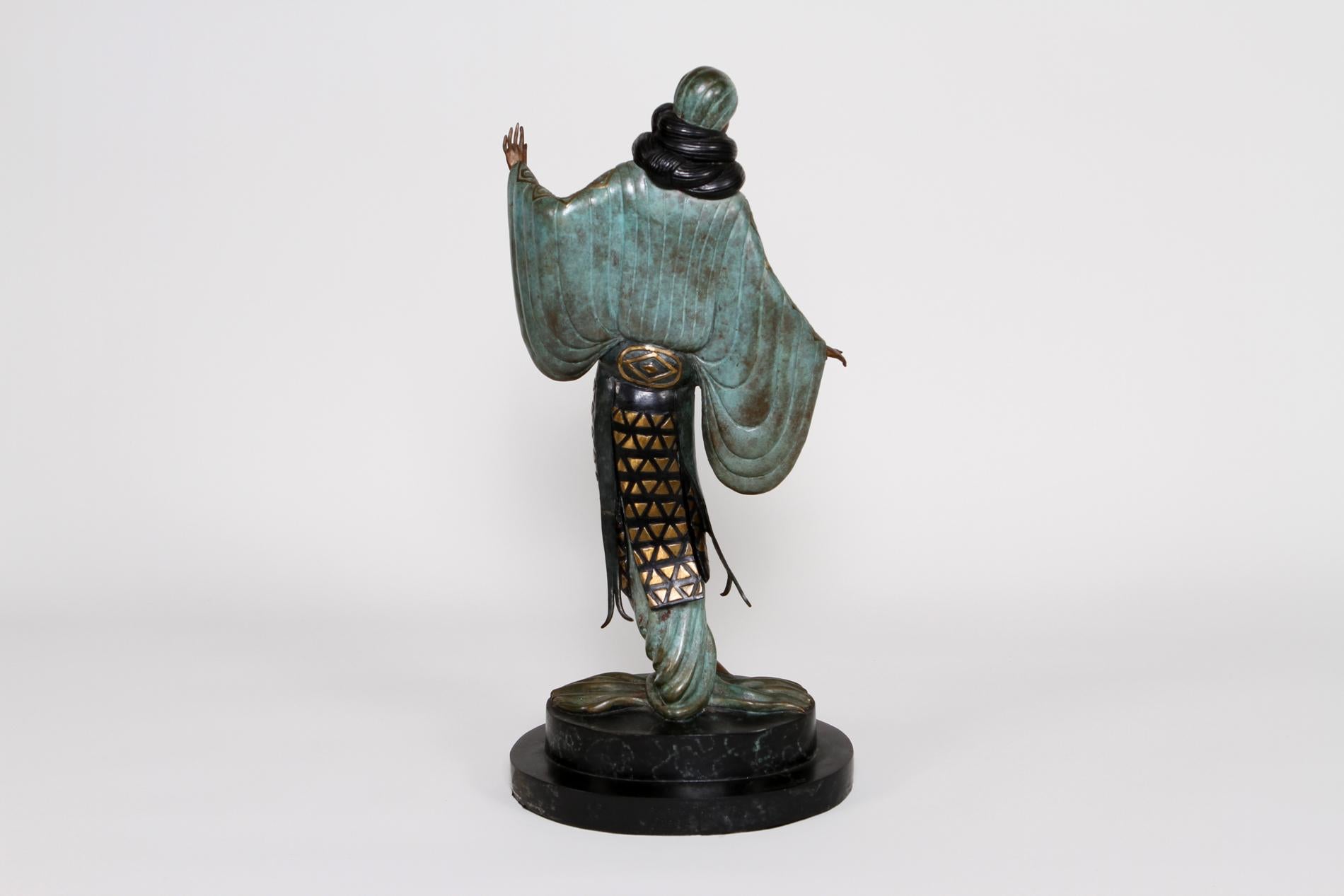 Patinated bronze and gilded bronze, cold painted sculpture by ERTÉ called 