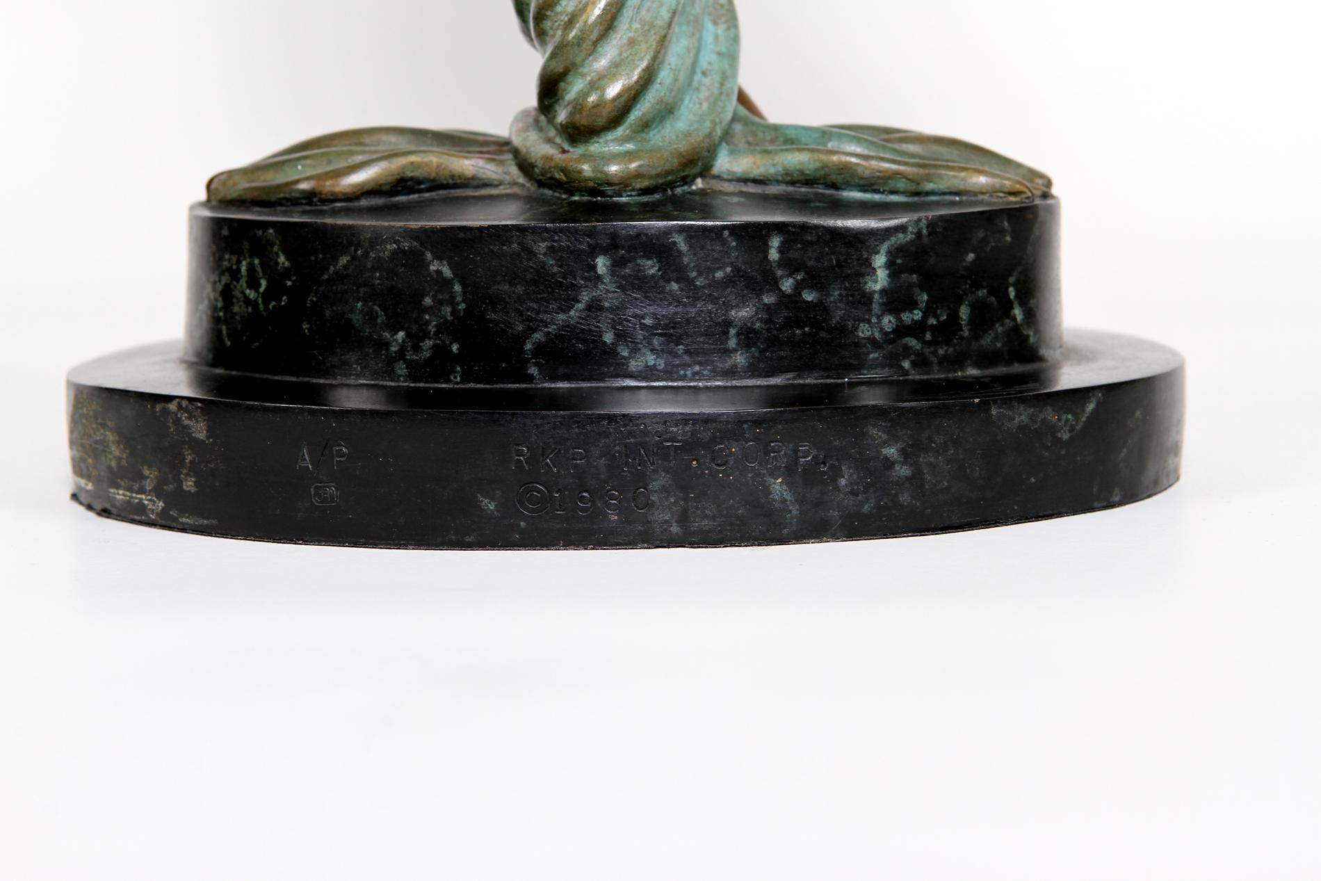 Patinated Bronze Sculpture by Erte 