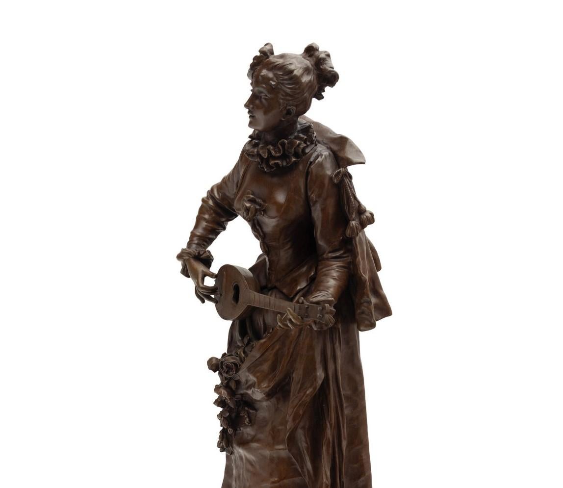 XIXe siècle Sculpture en bronze d'Etienne Adrien Gaudez (1845 - 1902), « pastoral Watteau » en vente