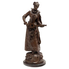 Sculpture en bronze d'Etienne Adrien Gaudez (1845 - 1902), « pastoral Watteau »