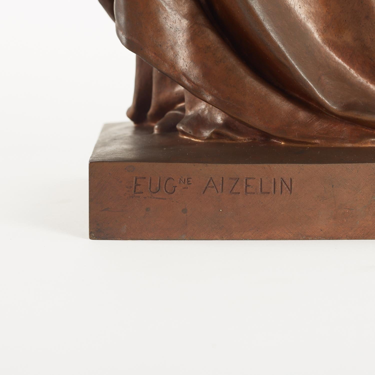 Scultura in bronzo di Eugène Aizelin, XIX secolo, periodo di Napoleone III. in vendita 7