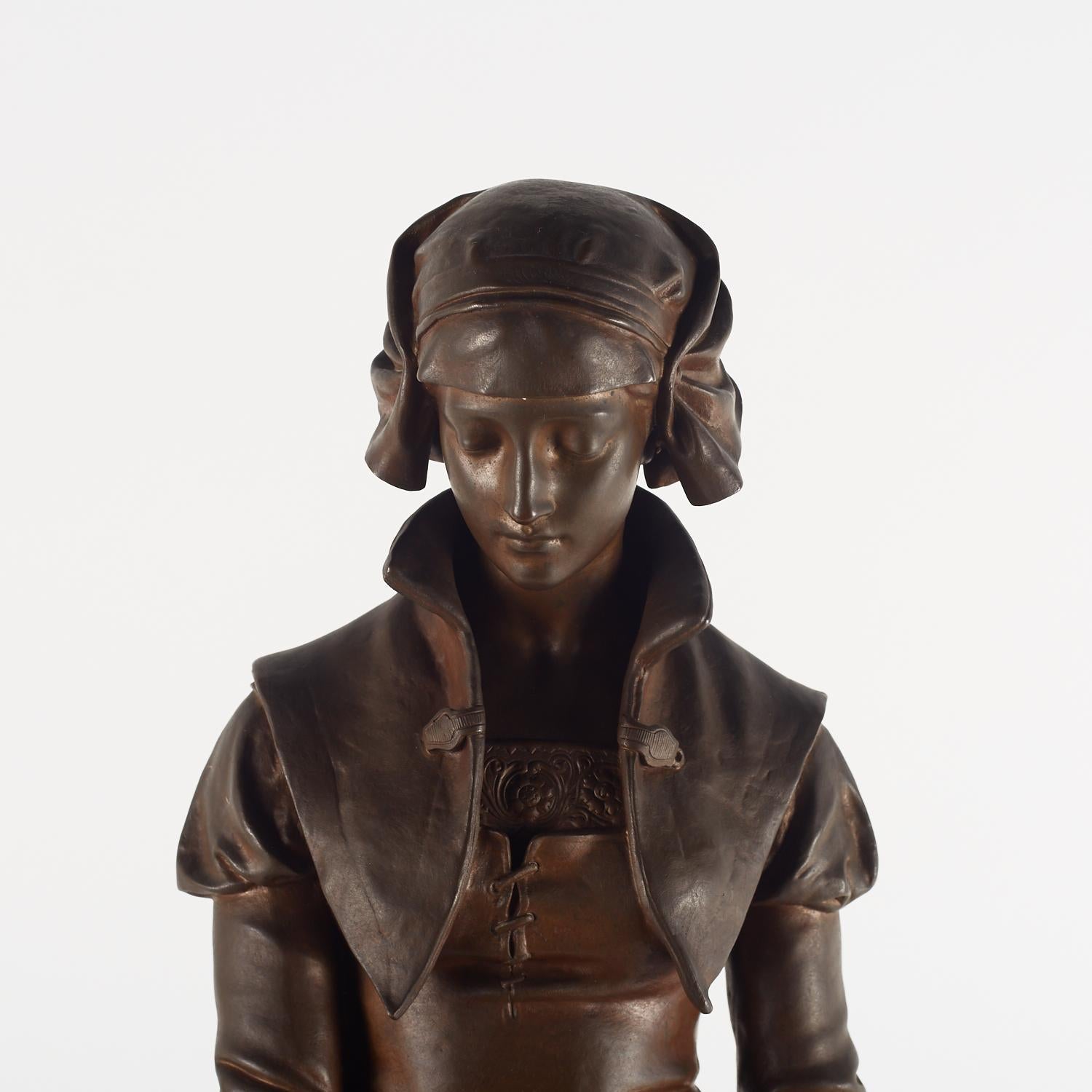 Patinato Scultura in bronzo di Eugène Aizelin, XIX secolo, periodo di Napoleone III. in vendita