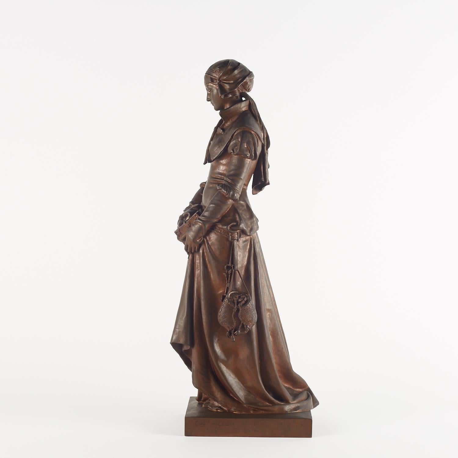 Scultura in bronzo di Eugène Aizelin, XIX secolo, periodo di Napoleone III. in vendita 1