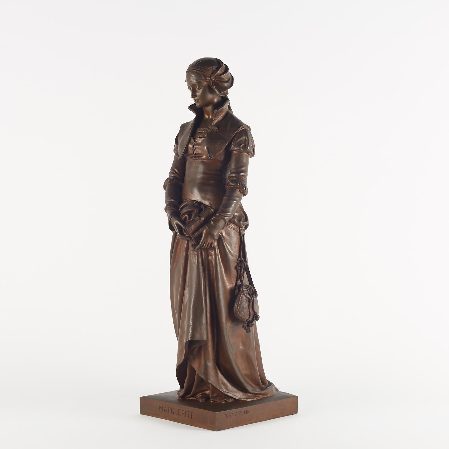 Scultura in bronzo di Eugène Aizelin, XIX secolo, periodo di Napoleone III. in vendita 2