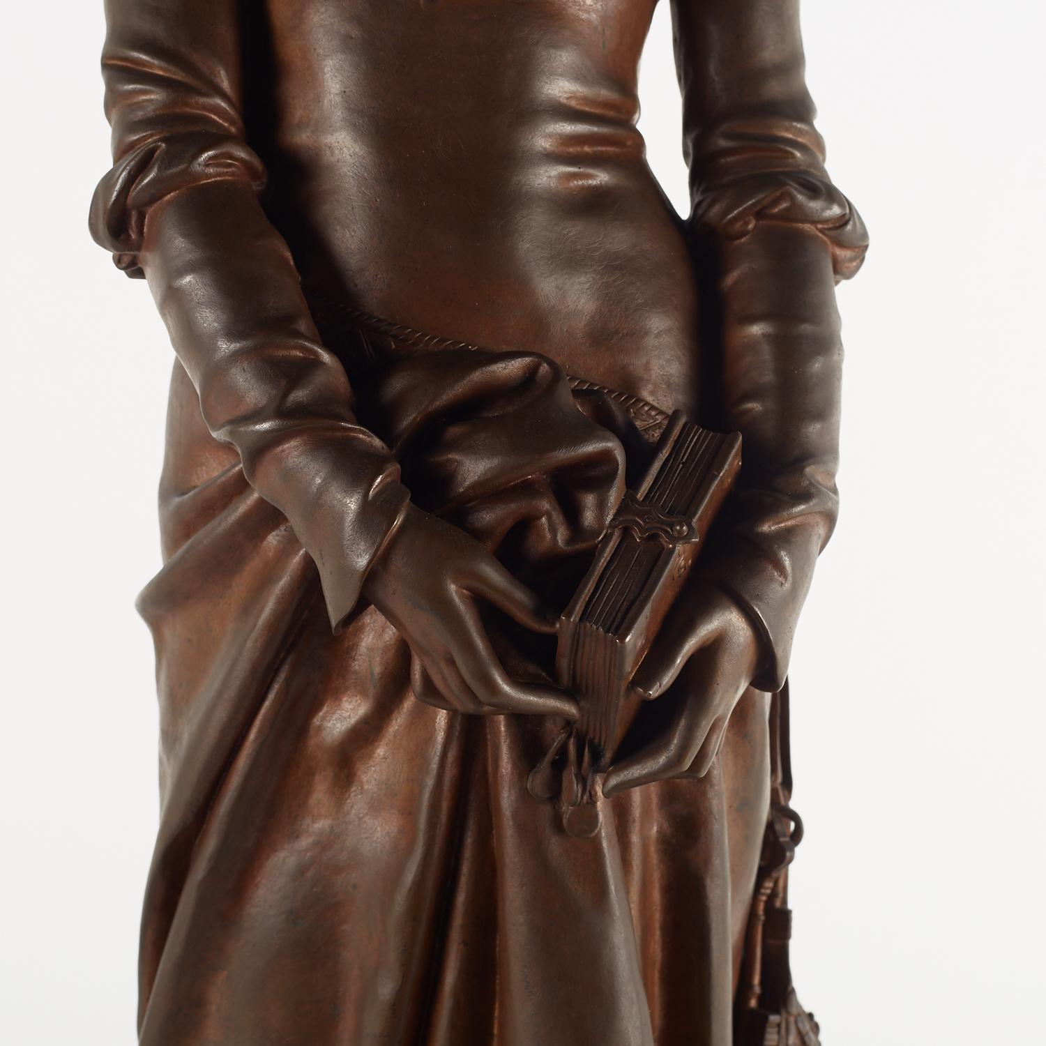 Scultura in bronzo di Eugène Aizelin, XIX secolo, periodo di Napoleone III. in vendita 3