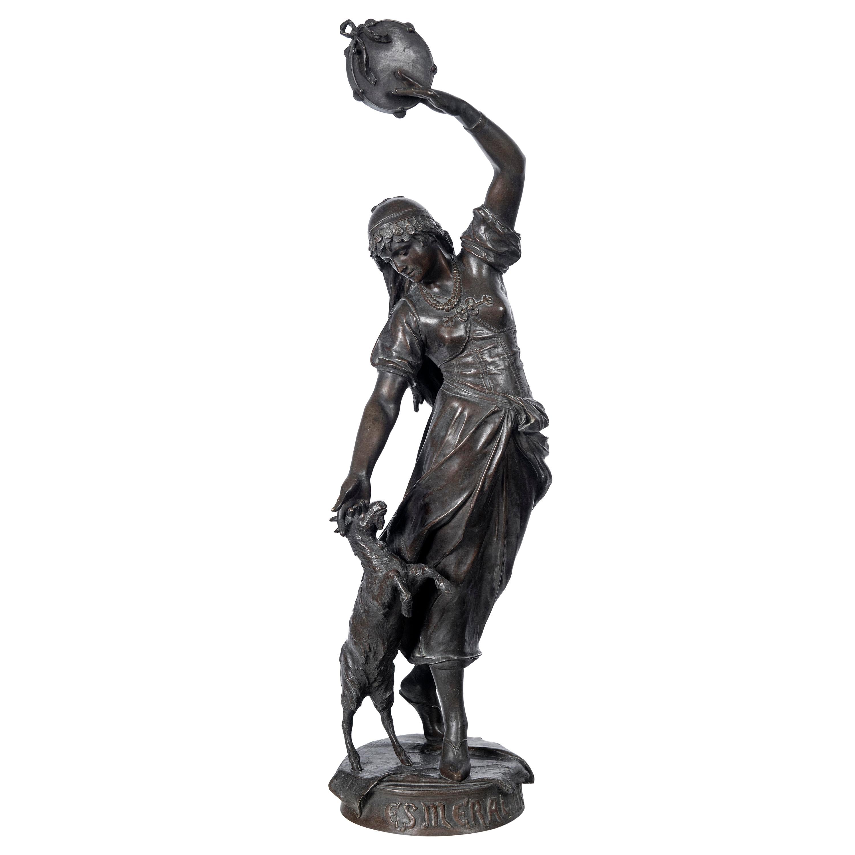 Bronze Sculpture by Eugene Marioton, Titled, "Esmeralda", France, 19th century