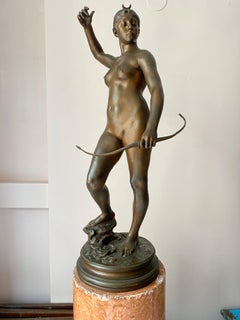 Bronze sculpture by Falguière « Diane »