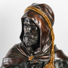 Bronze Sculpture by Franz Bergmann, "The Sultan", Orientalist Art.