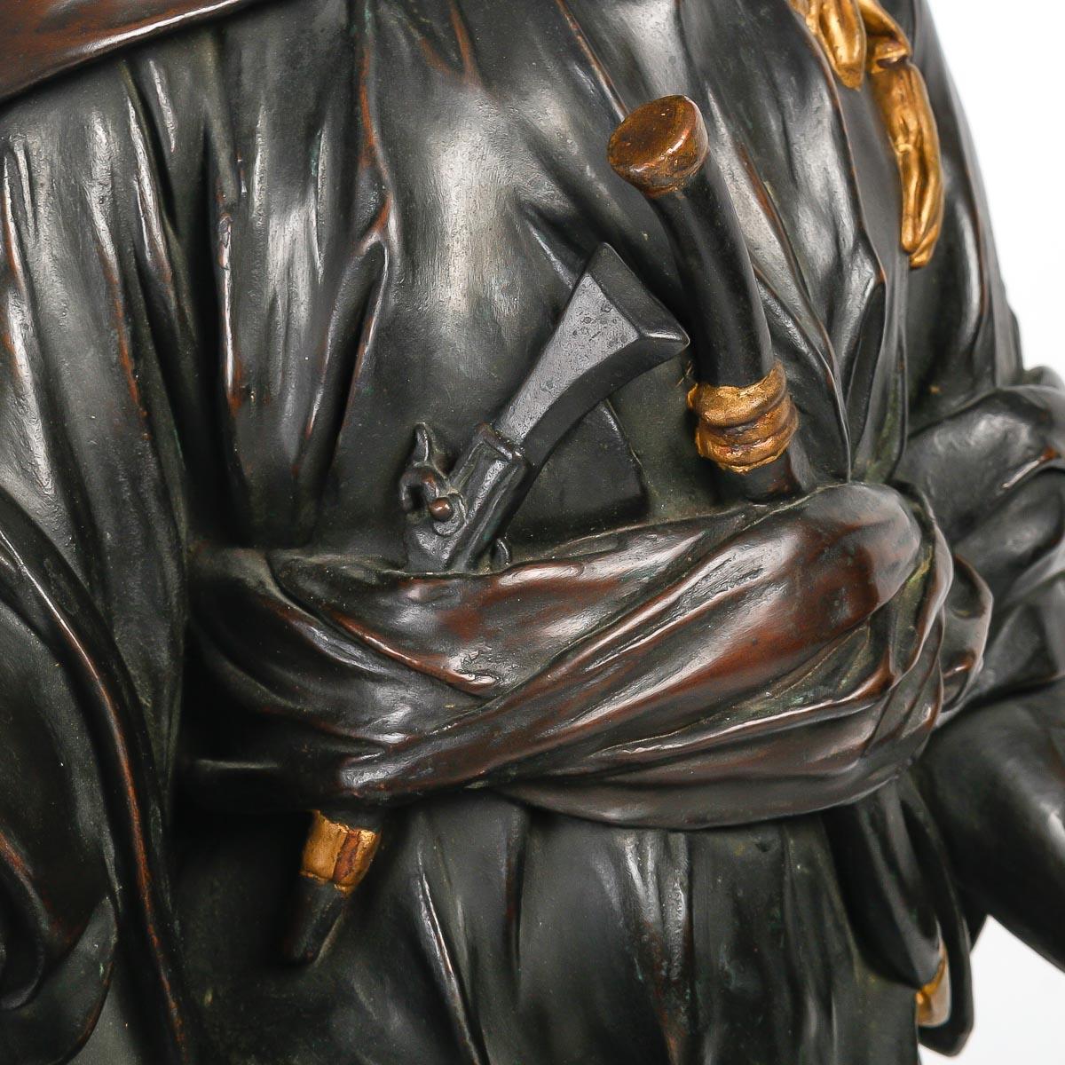 Européen Sculpture en bronze de Franz Bergmann, « Le sultan », art orientaliste. en vente