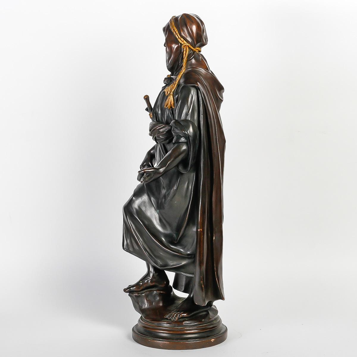 Sculpture en bronze de Franz Bergmann, « Le sultan », art orientaliste. en vente 2