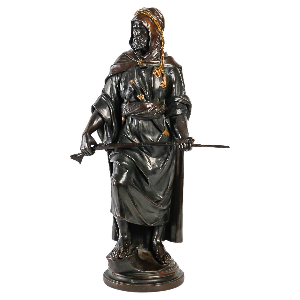 Bronze Sculpture by Franz Bergmann, "The Sultan", Orientalist Art. For Sale