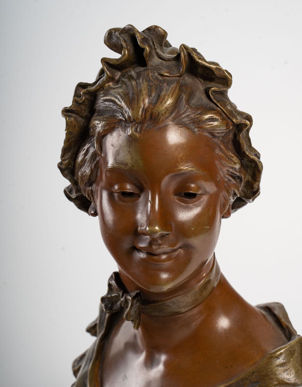 Sculpture en bronze de Georges Van Der Straeten (1856-1928), estampillée 