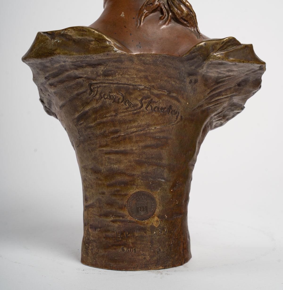 European Bronze Sculpture by Georges Van Der Straeten For Sale