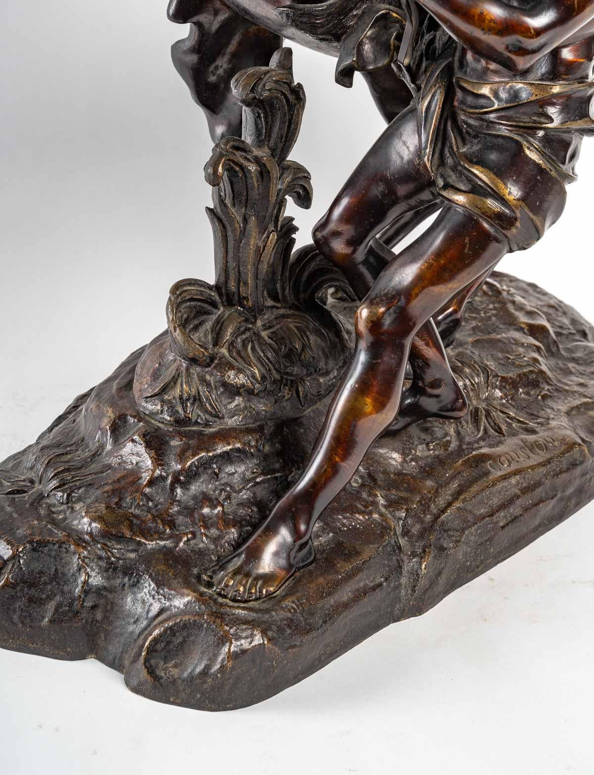 Bronze Sculpture by Guillaume Coustou In Good Condition In Saint-Ouen, FR