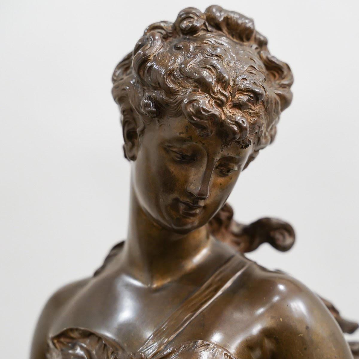 Art nouveau Sculpture en bronze d'Hippolyte Moreau, 1900