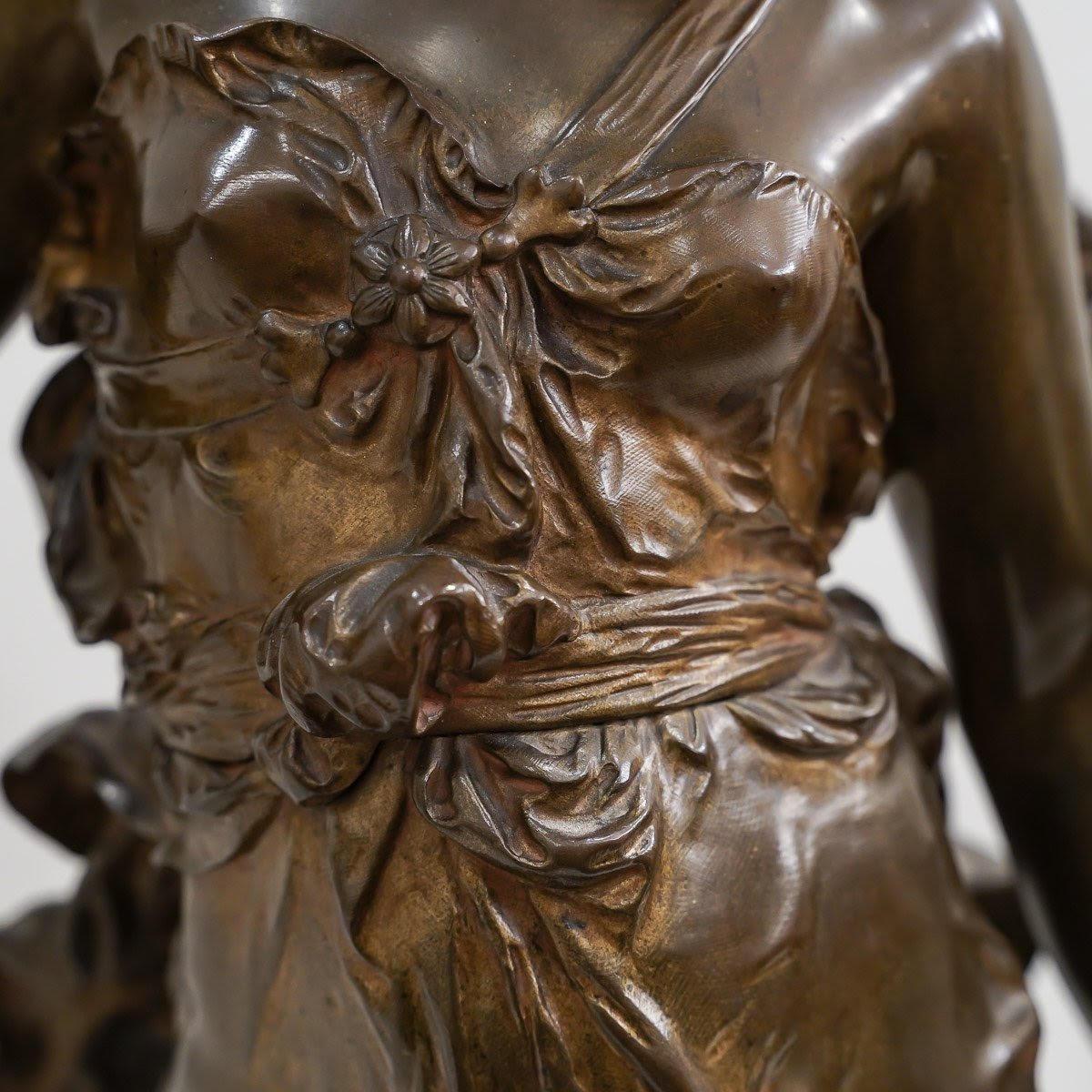 Sculpture en bronze d'Hippolyte Moreau, 1900 Bon état à Saint-Ouen, FR