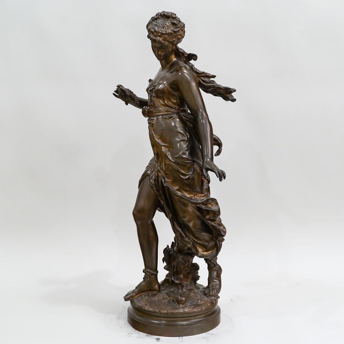 20ième siècle Sculpture en bronze d'Hippolyte Moreau, 1900