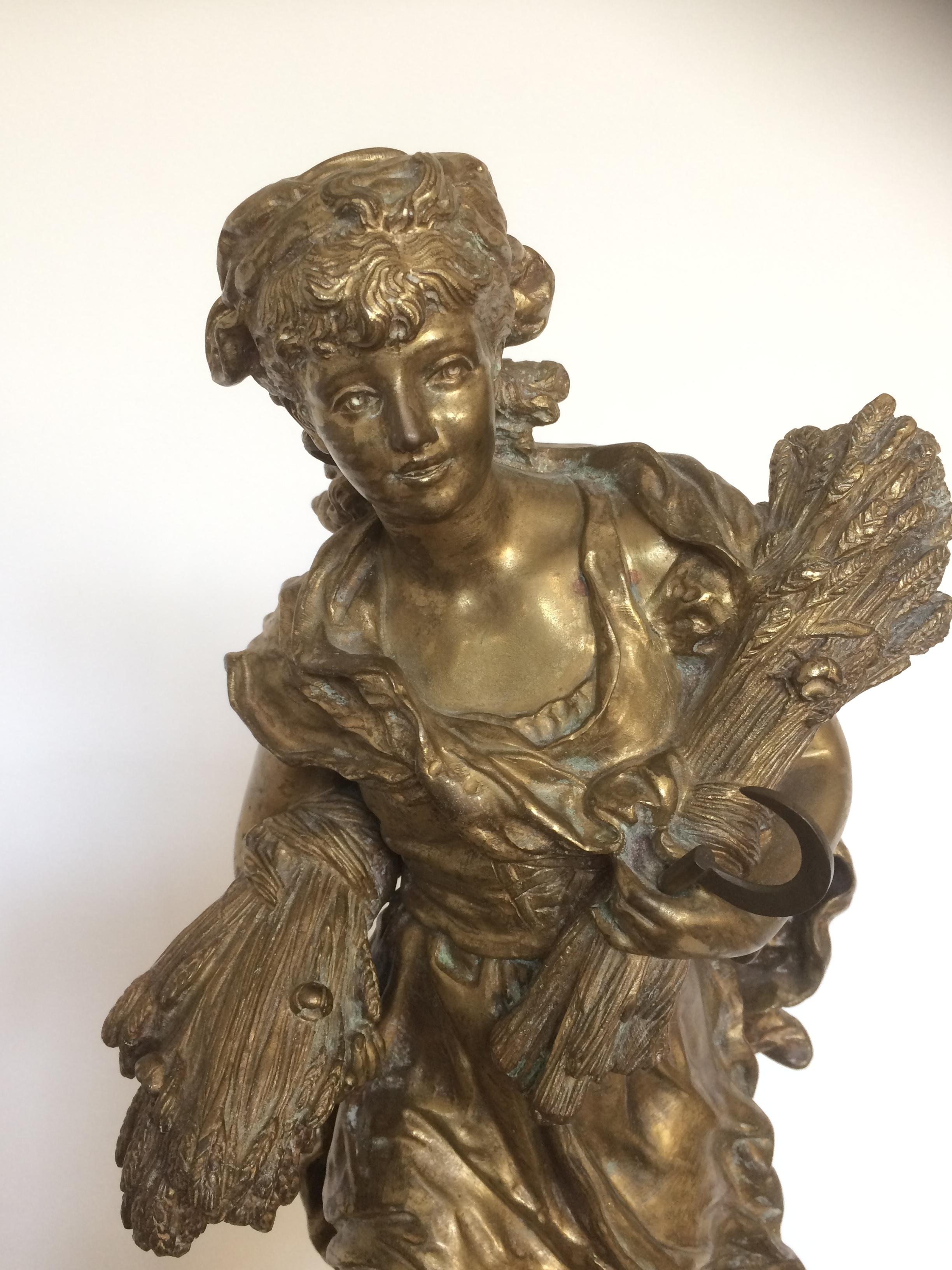 Art Nouveau 19th Century Bronze Sculpture by Hippolyte Moreau For Sale