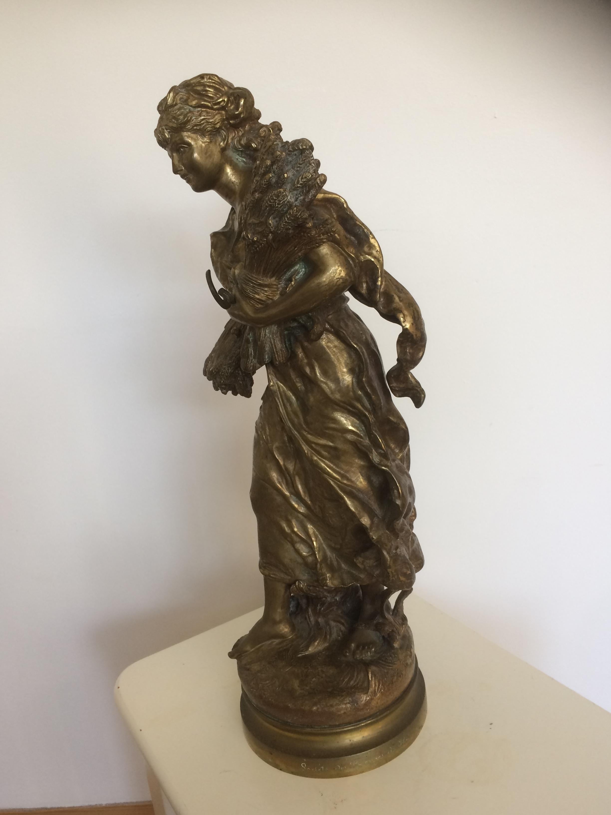 Molded 19th Century Bronze Sculpture by Hippolyte Moreau For Sale