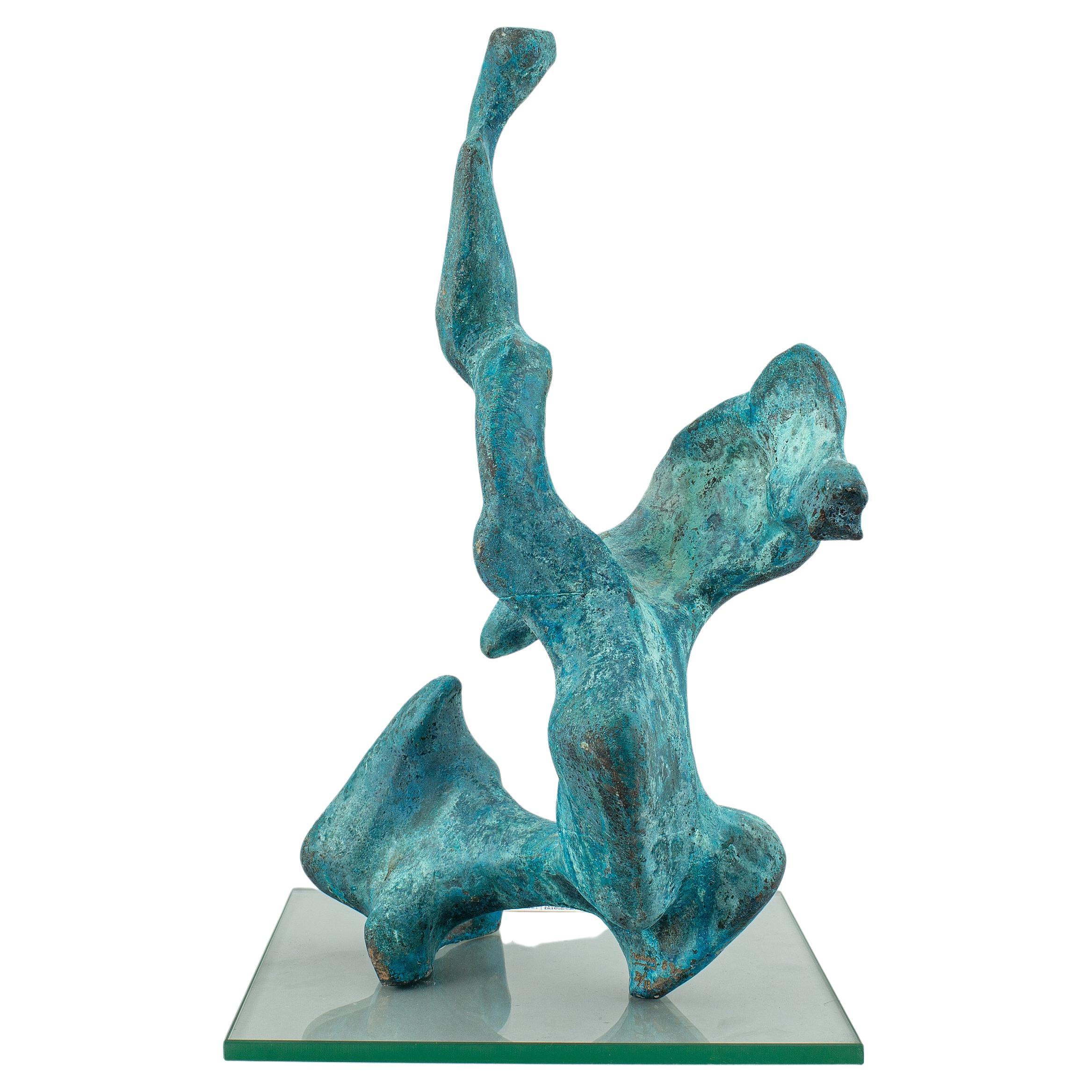 Sculpture en bronze de Jorgen Stening, Suède, 1980, signée et datée