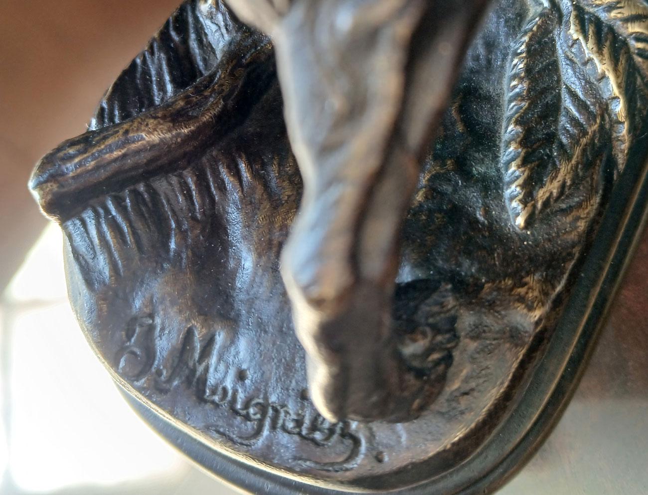 Scultura in bronzo di Jules Moigniez (1835-1894) Spaniel da caccia - XIX secolo in vendita 5