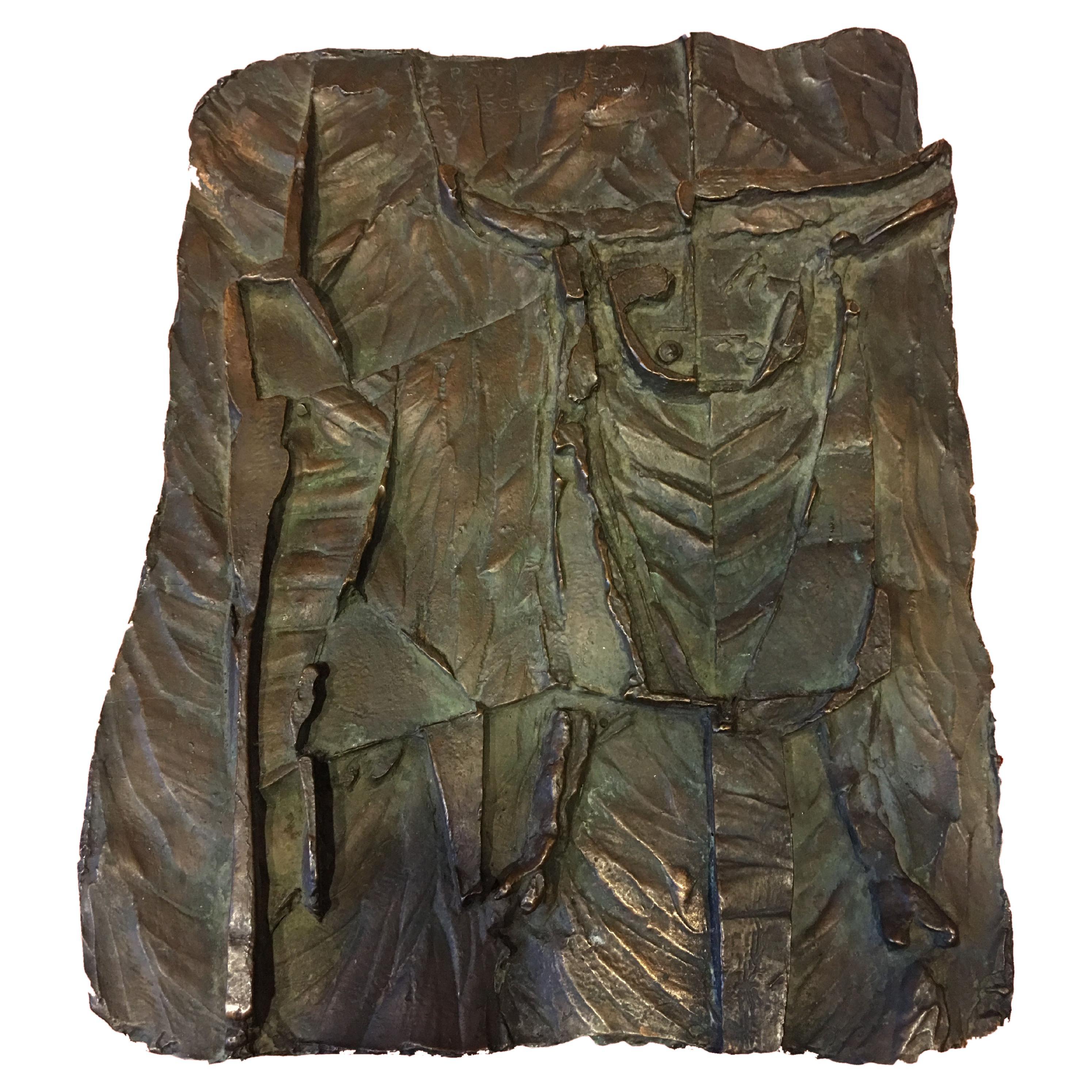 Bronzeskulptur von Karel Hladik, die einen Stier darstellt