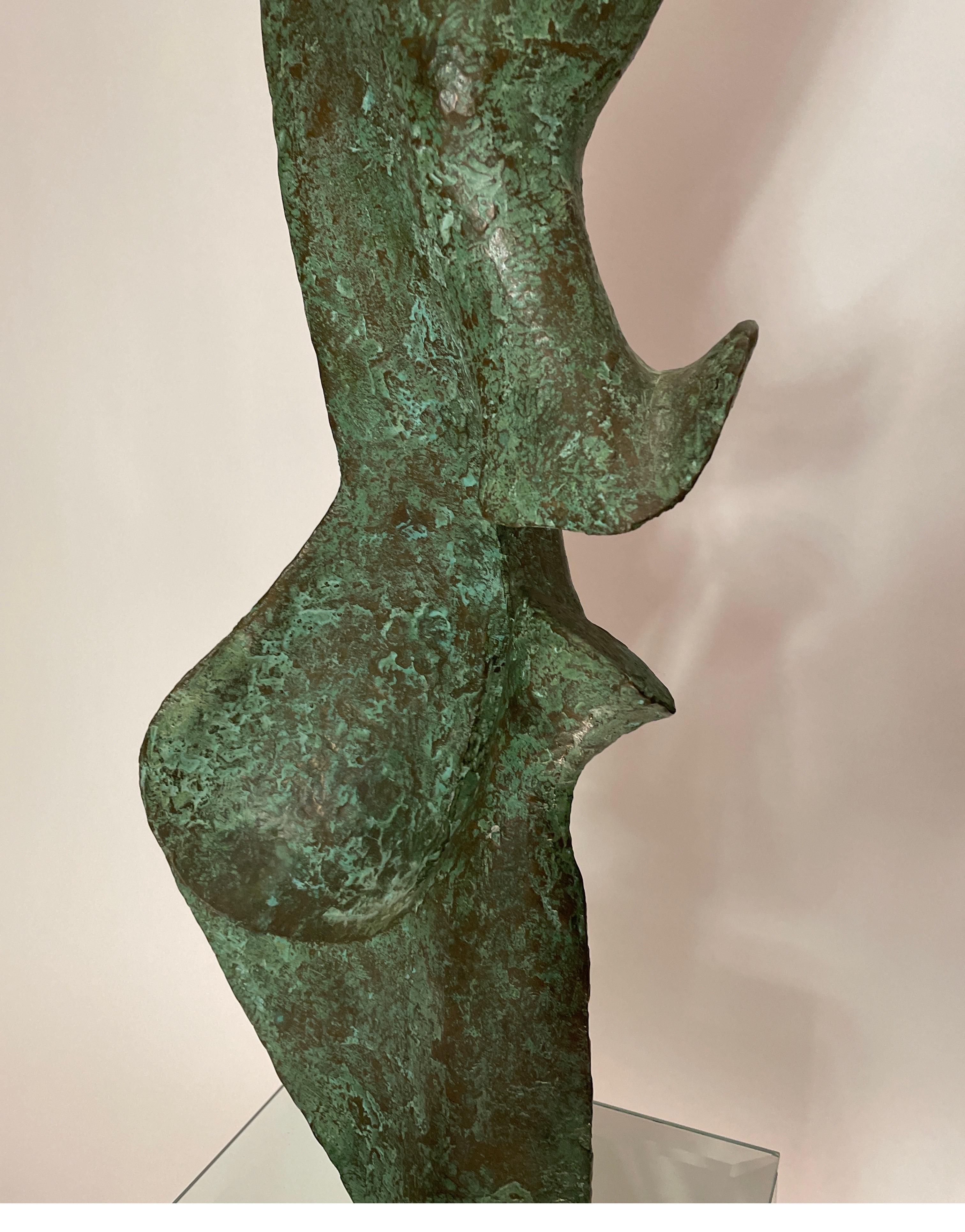 Mexican Bronze Sculpture by Leonardo Nierman, Signed and Numbered For Sale