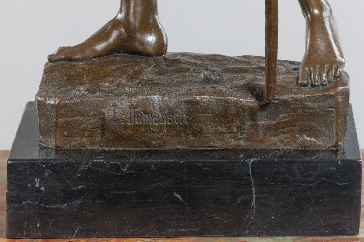 A Fine Bronze Sculpture by Luis Domenech y Vicente, c.1904 After the Model He Exhibited at the Salon Des Beaux Arts in Paris That Year

Luis Domenech y Vicente, Le Messager de Paix, bronze sculpture, signed lower base, foundry mark/stamp ‘European