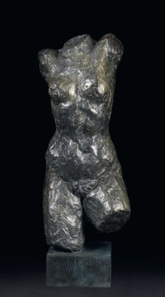 Bronzeskulptur von Marguerite Lavriller-Cossaceanu, Frauenbüste, 1945-1946