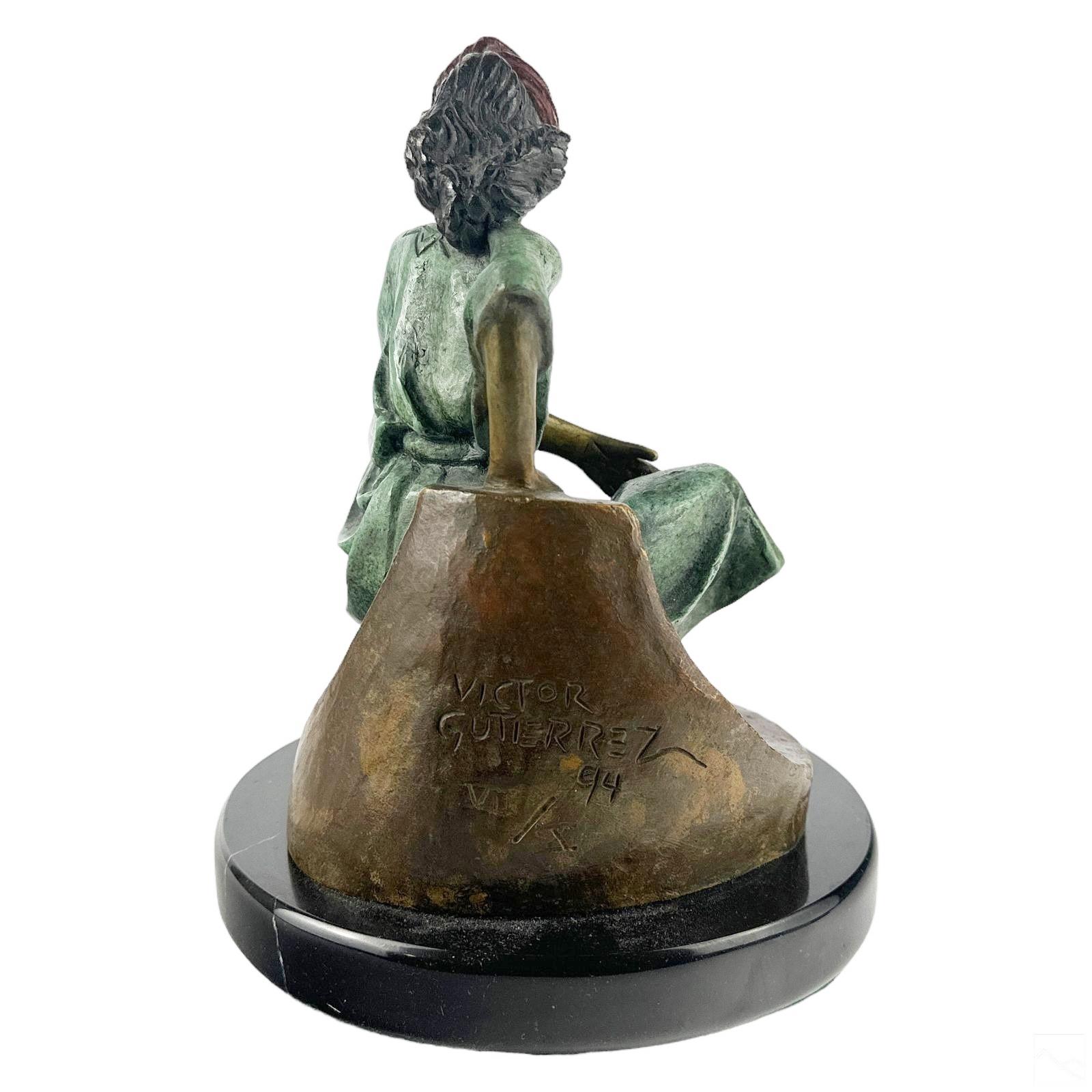 Mid-Century Modern Bronze Sculpture by Mexican Artist, Victor Gutierrez, Signed, Dated & Numbered For Sale