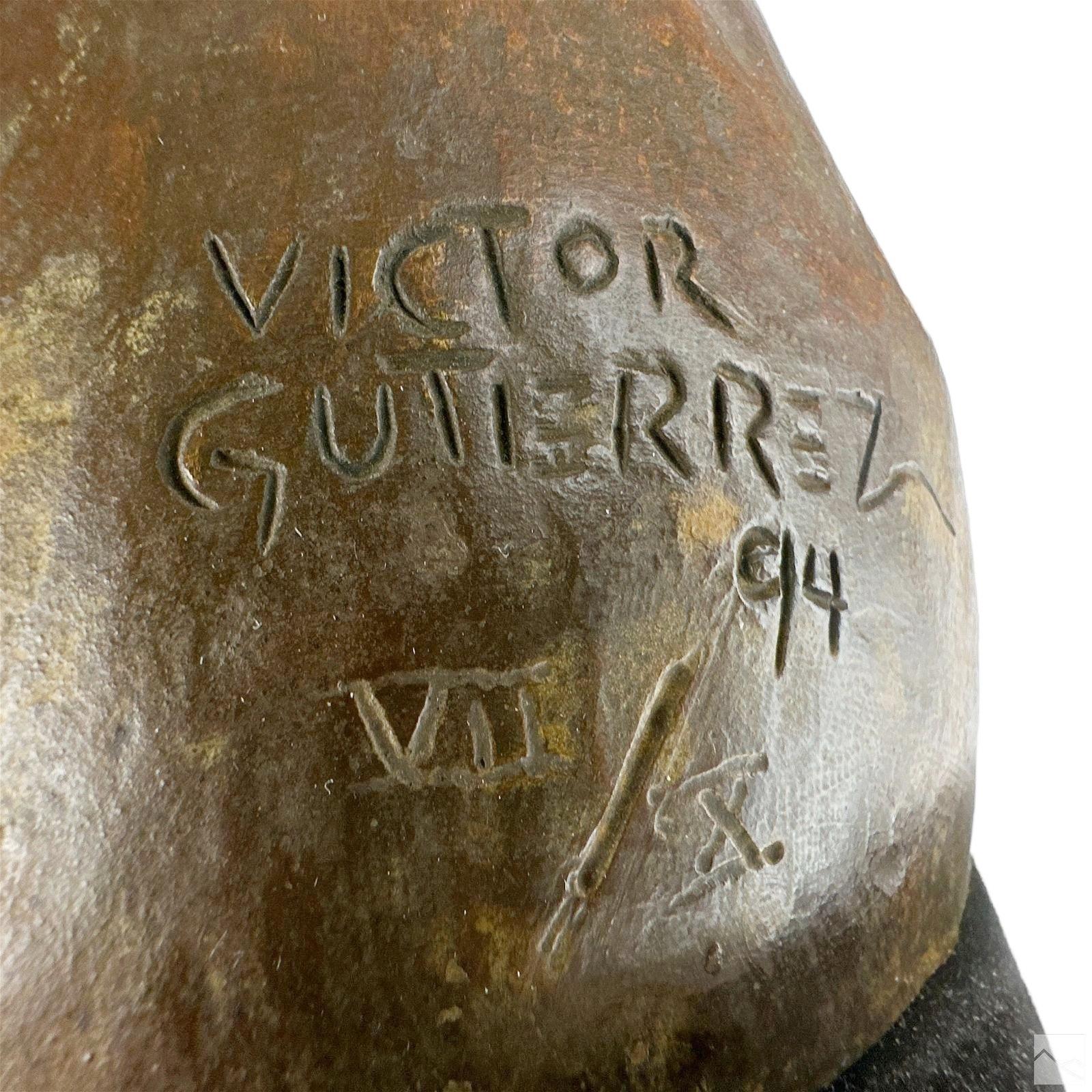 Late 20th Century Bronze Sculpture by Mexican Artist, Victor Gutierrez, Signed, Dated & Numbered For Sale