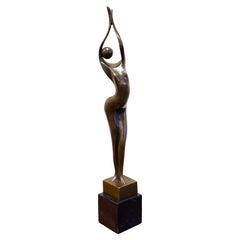Sculpture en bronze de Miguel Fernando López, "Milo", nu féminin dansant