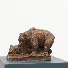 Bronze Sculpture by Mogens Bøggild, Pair of "Playful Bears"