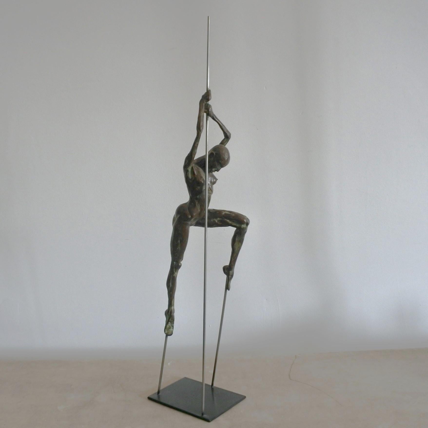 Mid-Century moderno Scultura in bronzo di Nicolas Lavarenne 1998