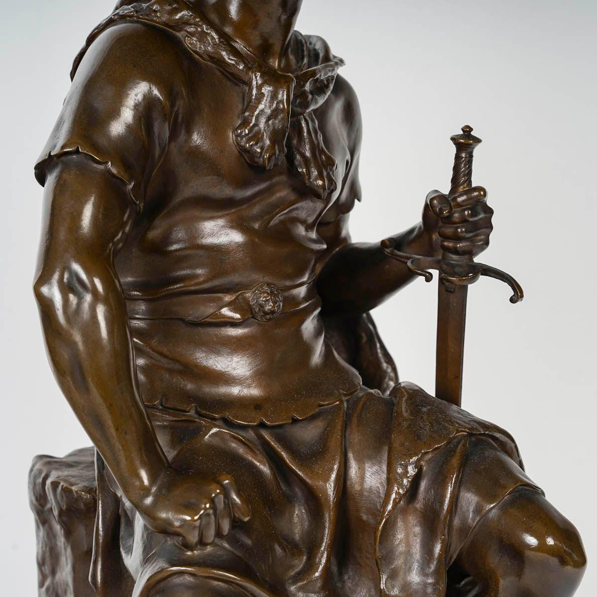 French Bronze, Sculpture by Paul Dubois, 19th Century, Napoleon III Period.