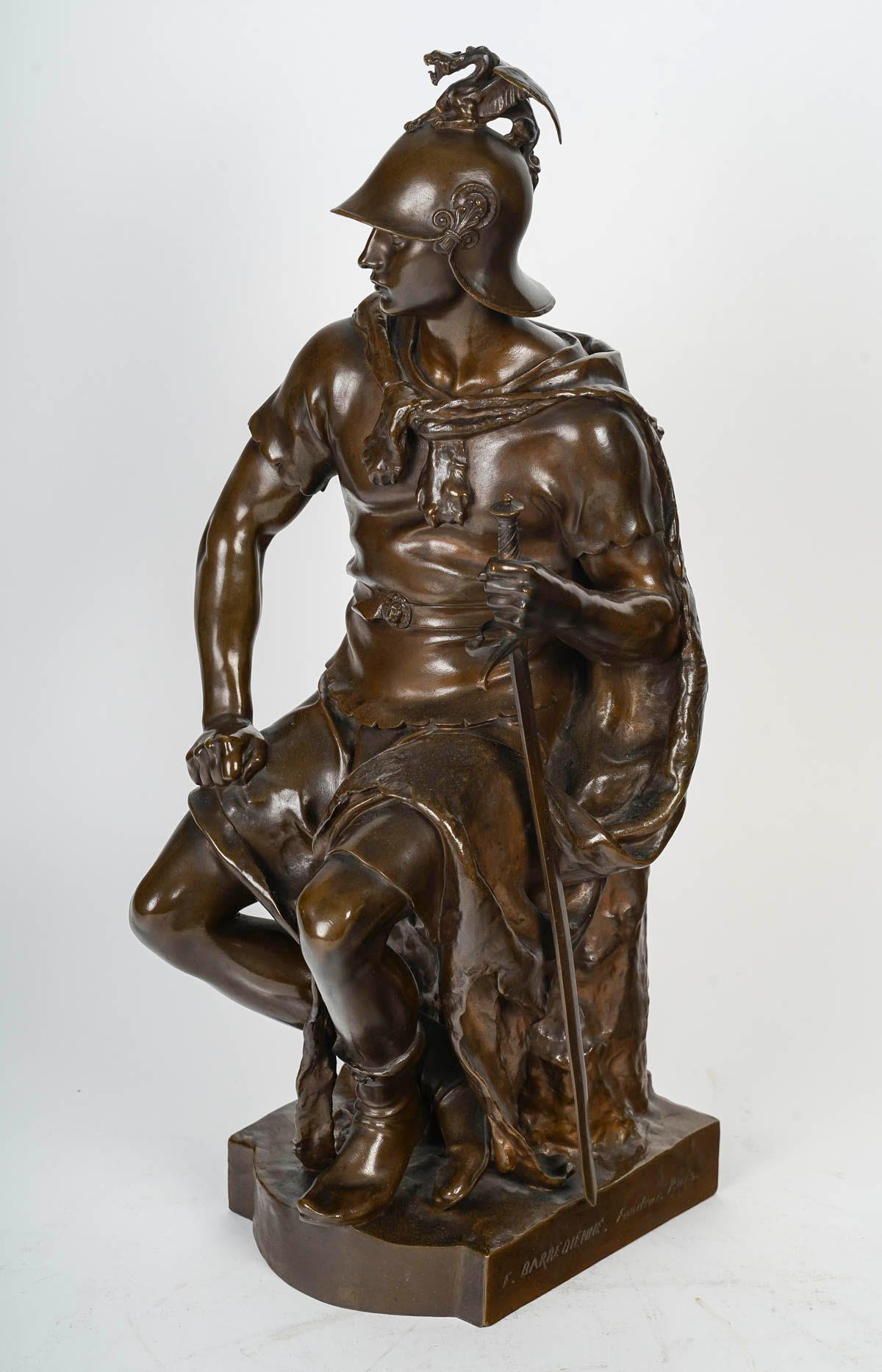Bronze, Sculpture by Paul Dubois, 19th Century, Napoleon III Period. In Good Condition In Saint-Ouen, FR