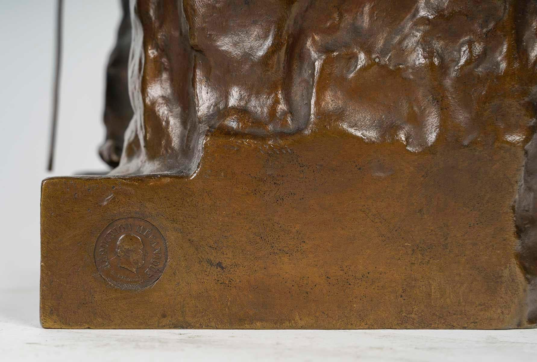Bronze, Sculpture by Paul Dubois, 19th Century, Napoleon III Period. 3