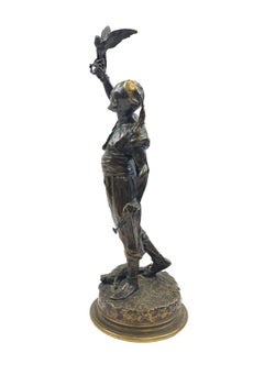 Bronze Sculpture by Pierre Jules Mène, the Arab Falconer