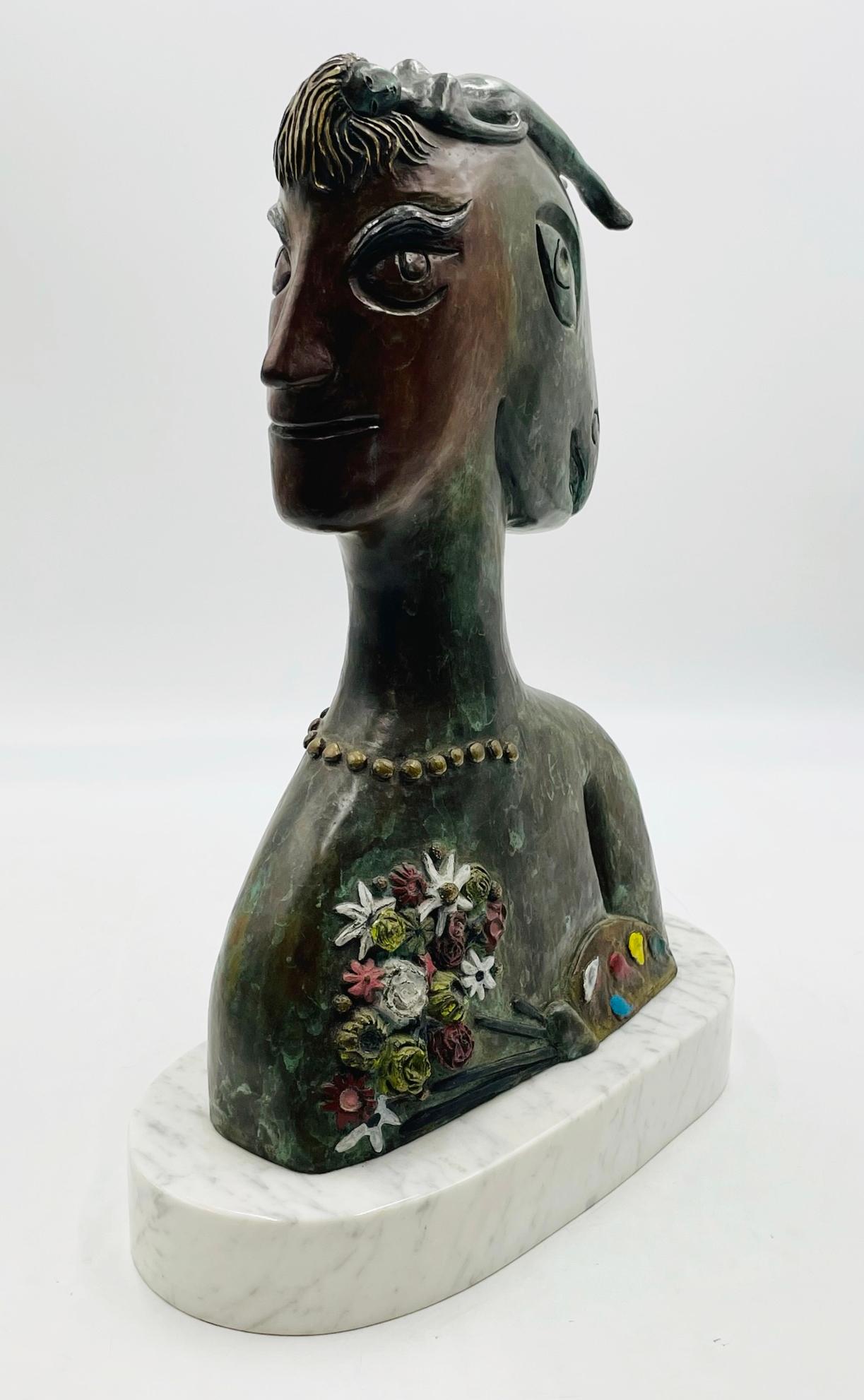 American Bronze Sculpture by Robert St. Croix, Homage to Chagall, Signed & Number 2/75  For Sale