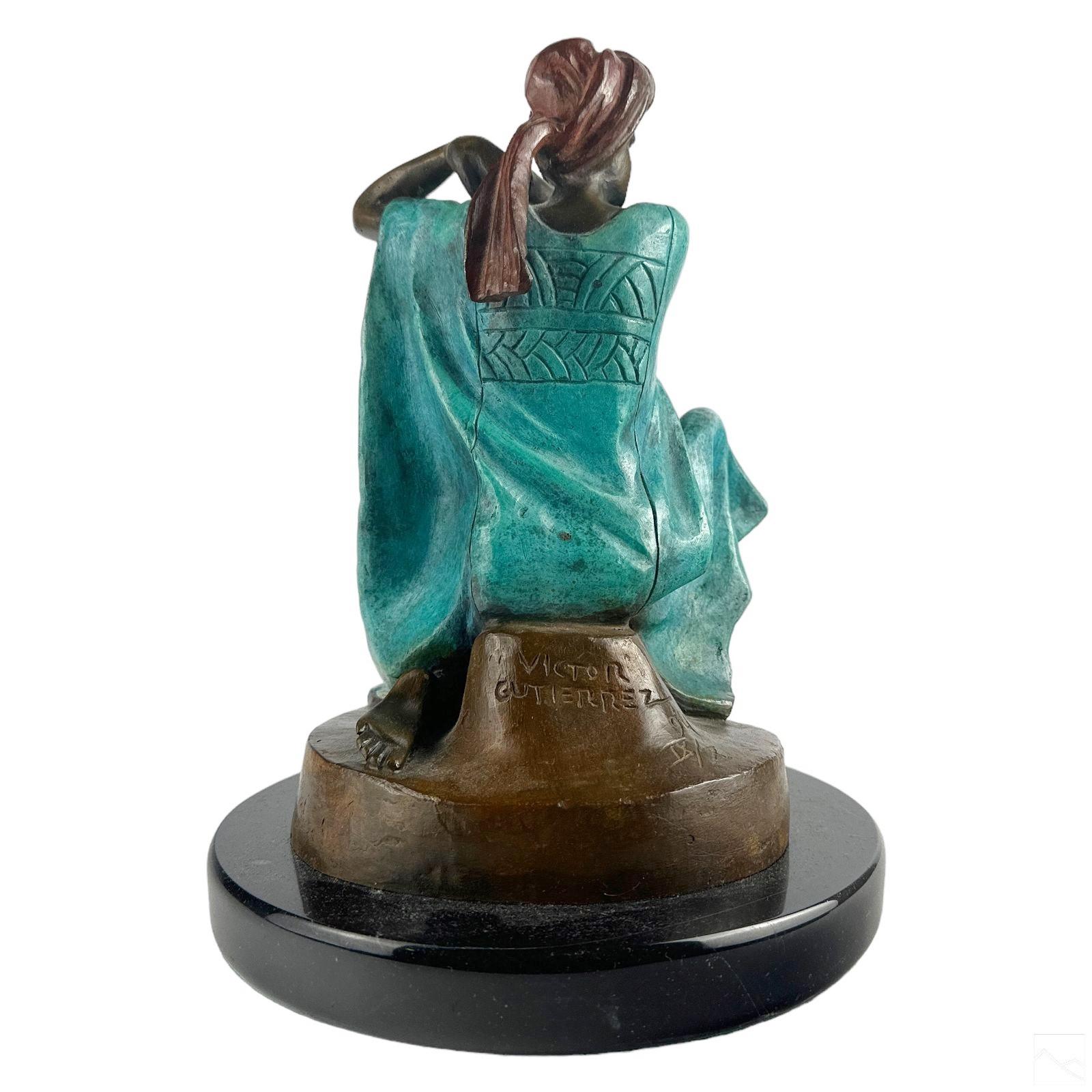 Mid-Century Modern Bronze Sculpture by Victor Gutierrez, Signed, Dated 94 & Number 9/10 For Sale