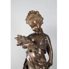 Bronze Sculpture Child, France circa 1900, Art Nouveau, Auguste Moreau