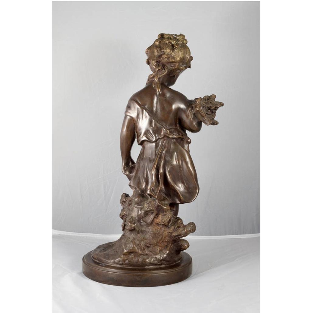 Bronze Sculpture Child, France circa 1900, Art Nouveau, Auguste Moreau In Good Condition For Sale In Berlin, DE