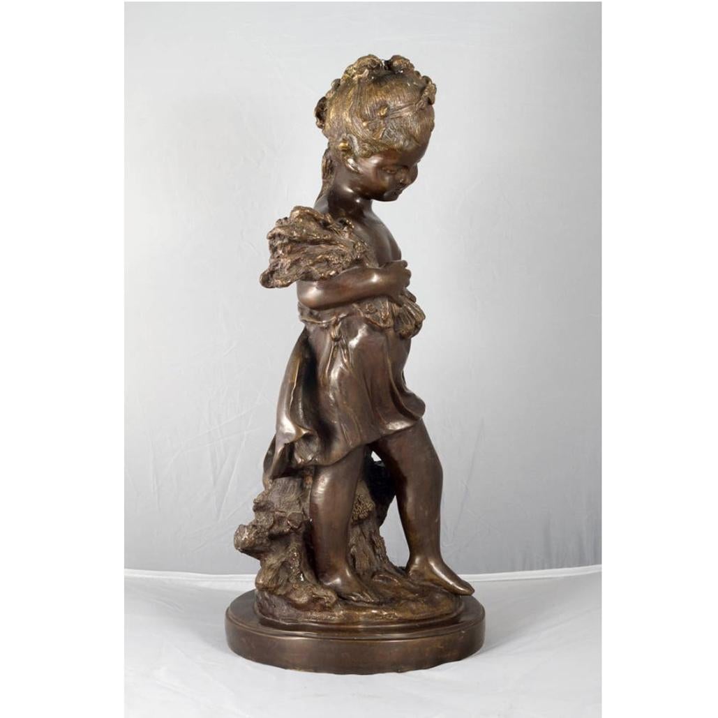 Bronze Sculpture Child, France circa 1900, Art Nouveau, Auguste Moreau For Sale 1