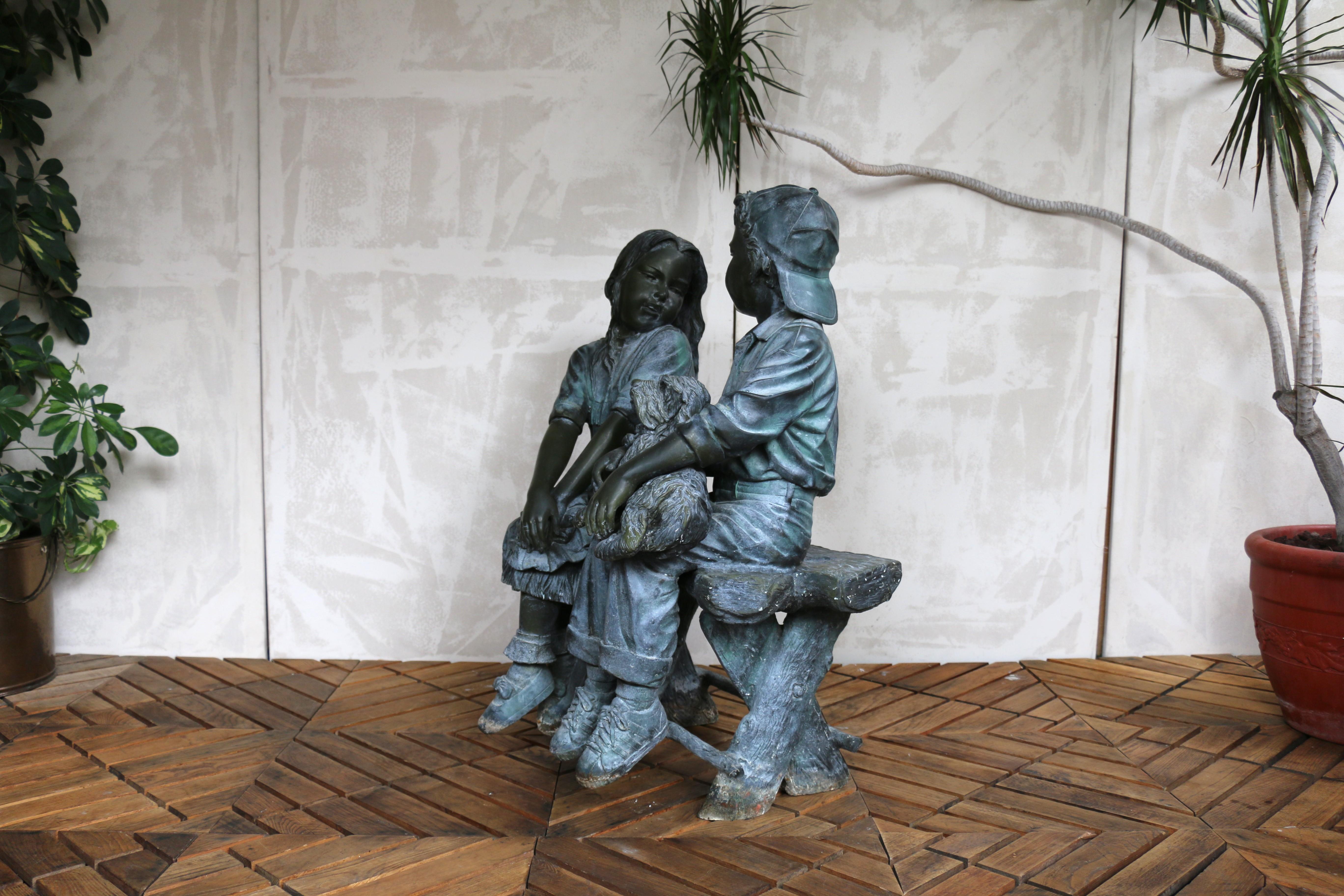 Americano Scultura in bronzo 