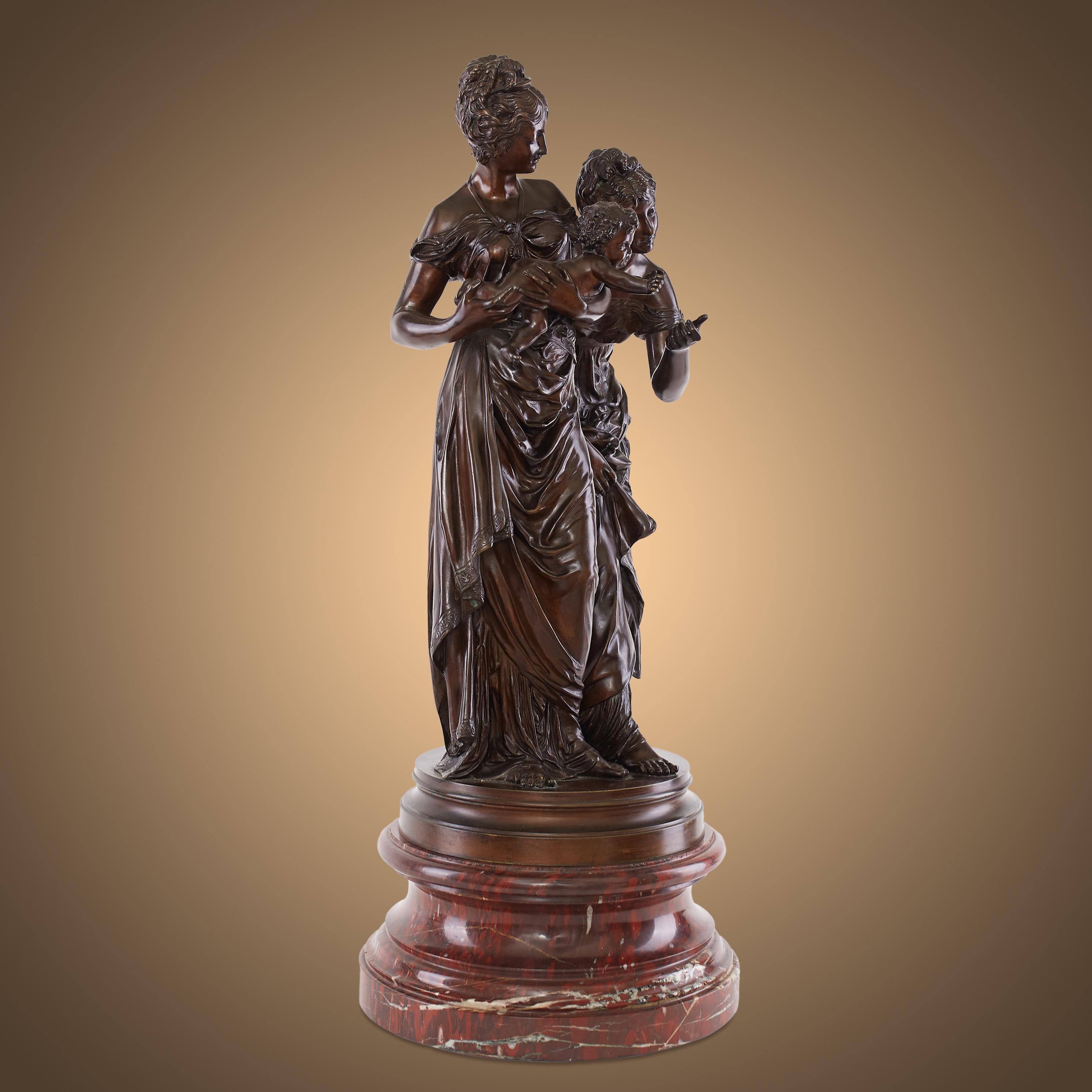 This is a bronze sculpture from the 19th century, exactly 1887, by the artist 
